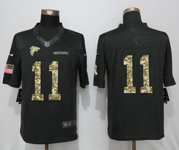 New Nike Atlanta Falcons #11 Jones Anthracite Salute To Service Limited Jersey